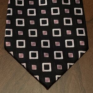 Luciano Versi Black Pink 100% Silk Men’s Neck Tie Made In China